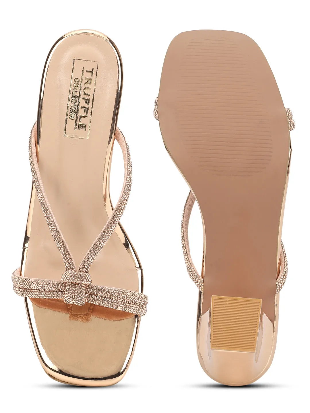 Rose Gold Patent Block Sandals (TC-REN-N-1142-RGLD)