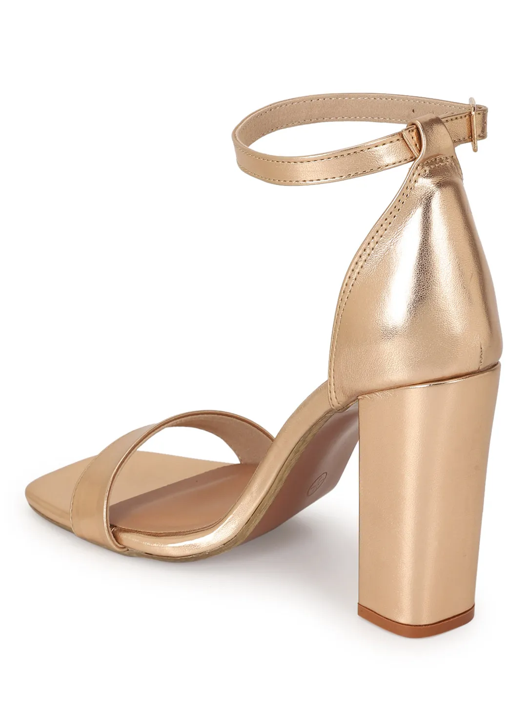 Rose Gold PU Block Sandals (TC-ST-1349-RGLD)