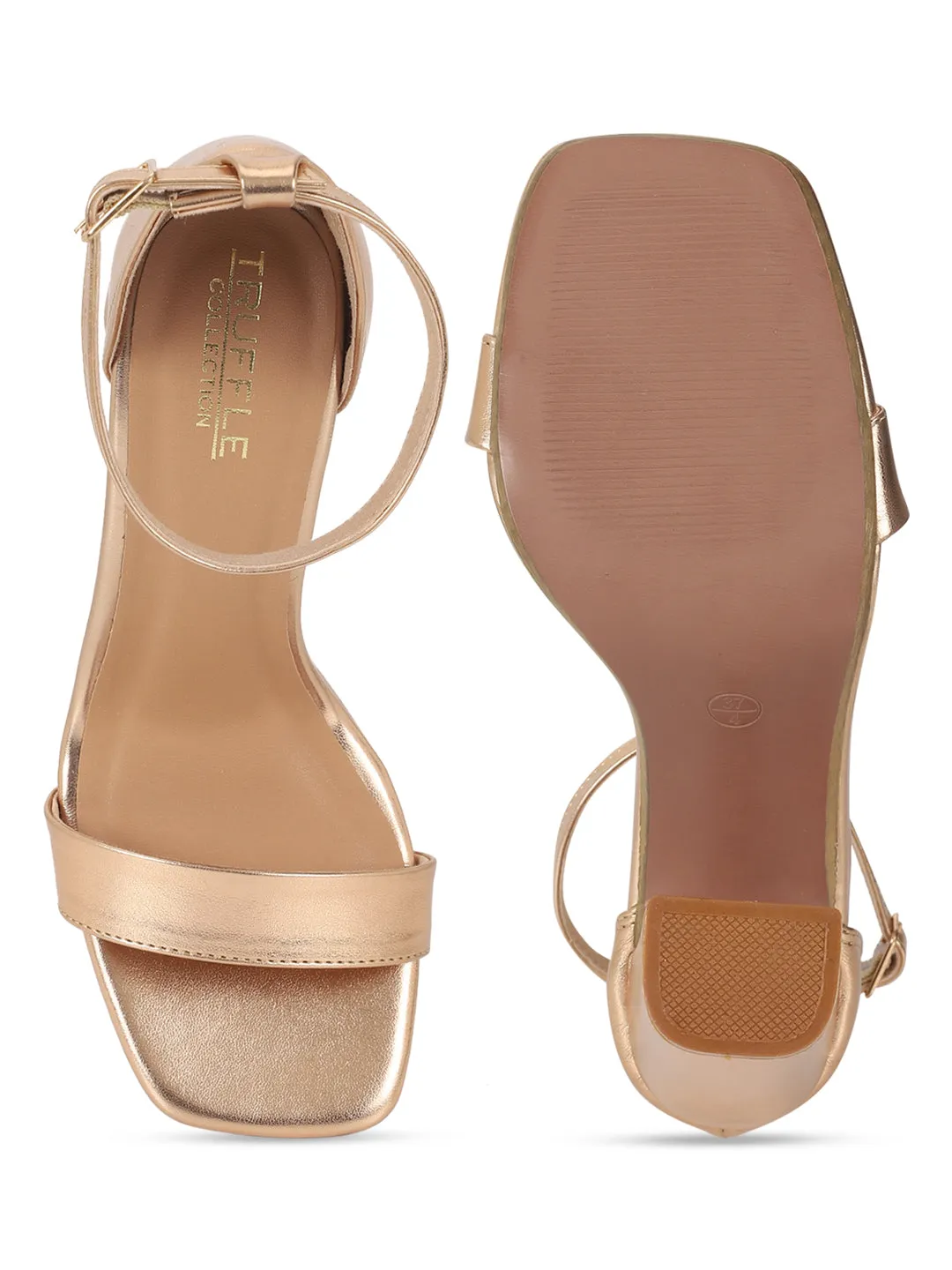 Rose Gold PU Block Sandals (TC-ST-1349-RGLD)