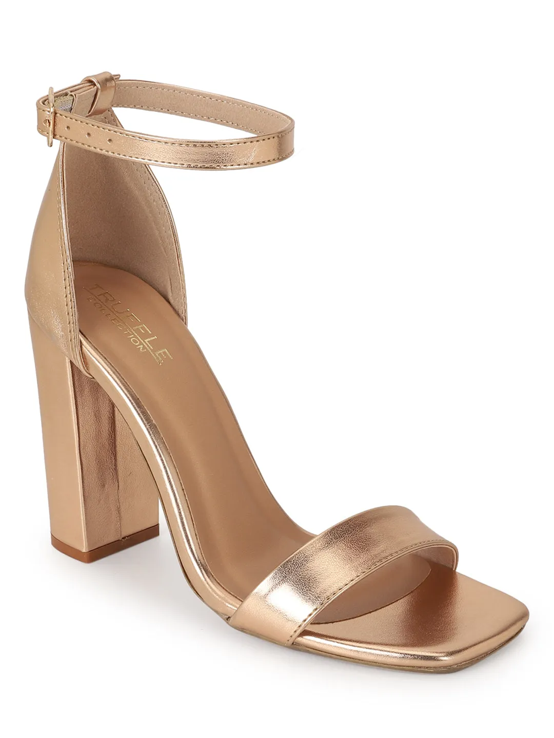 Rose Gold PU Block Sandals (TC-ST-1349-RGLD)