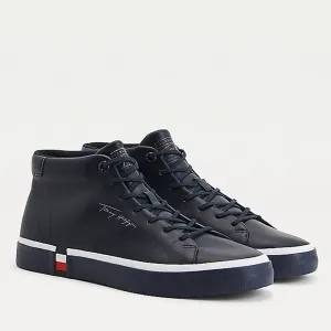 Scarpe Uomo TOMMY HILFIGER Sneakers Alte linea Modern in Pelle Blu