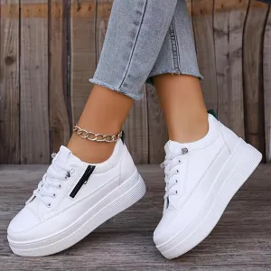 Stylish Solid Color Casual Sneakers for Women | Perfect for Everyday Wear