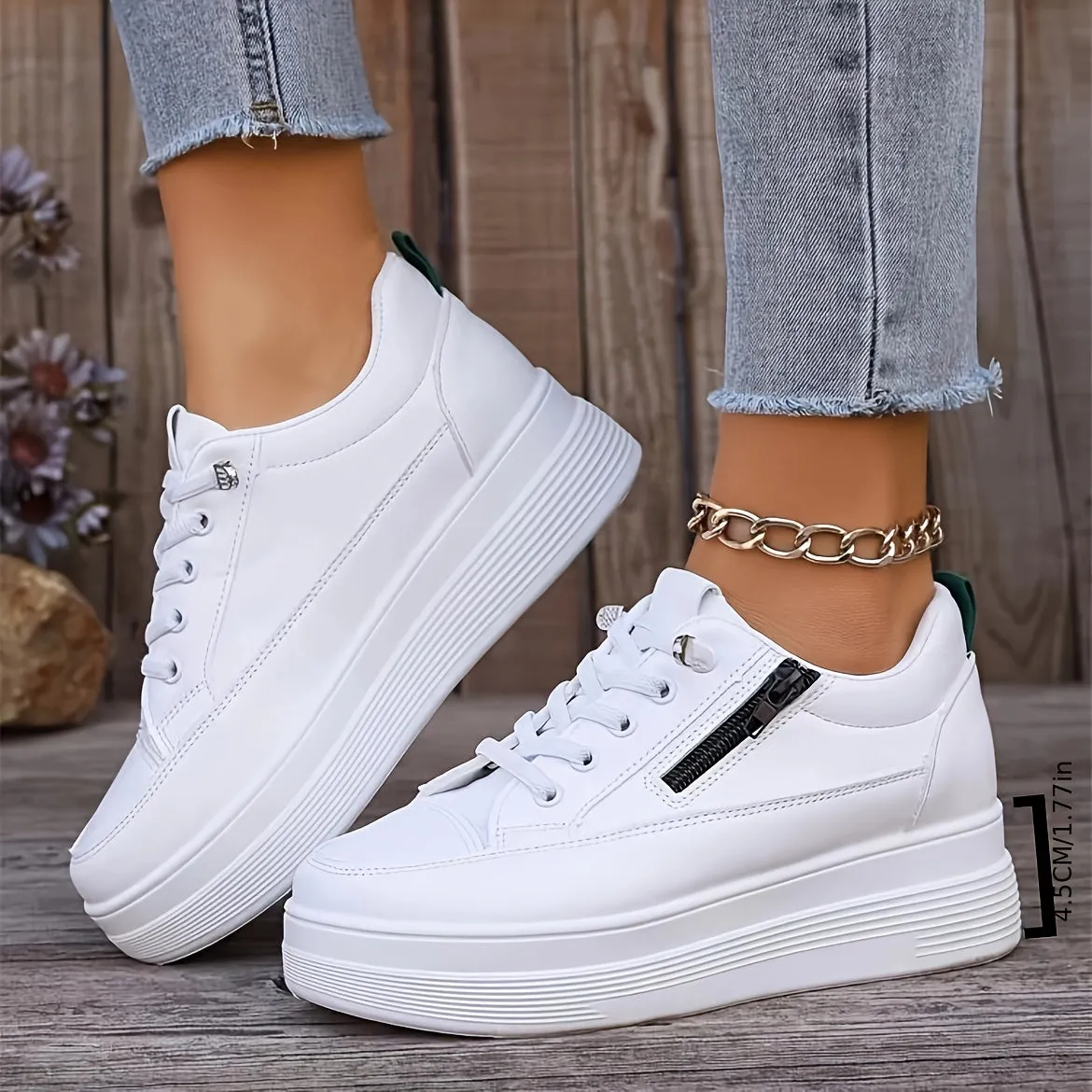 Stylish Solid Color Casual Sneakers for Women | Perfect for Everyday Wear