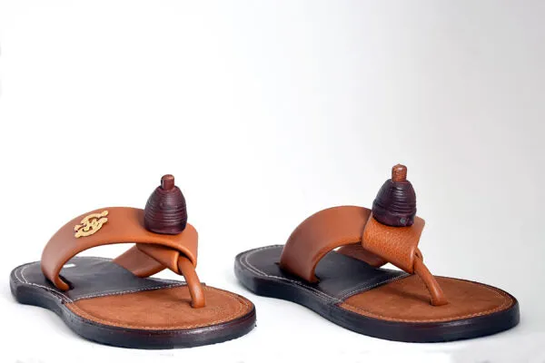 The Akan leather accent Coziest Slippers