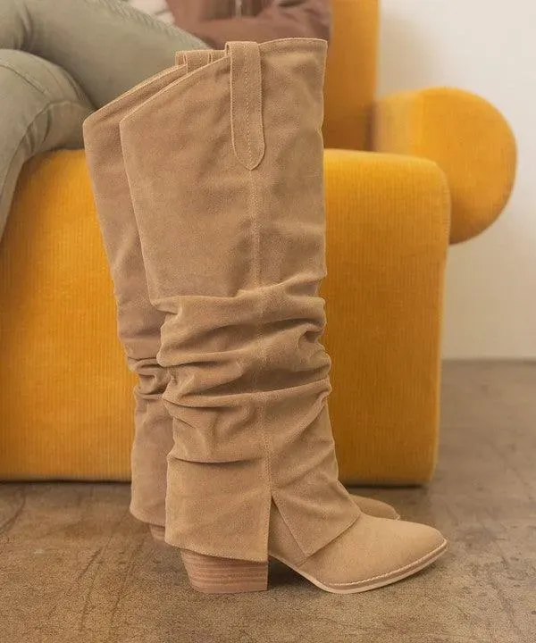 Thea Fold Over Slit Jean Boots