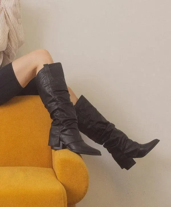 Thea Fold Over Slit Jean Boots