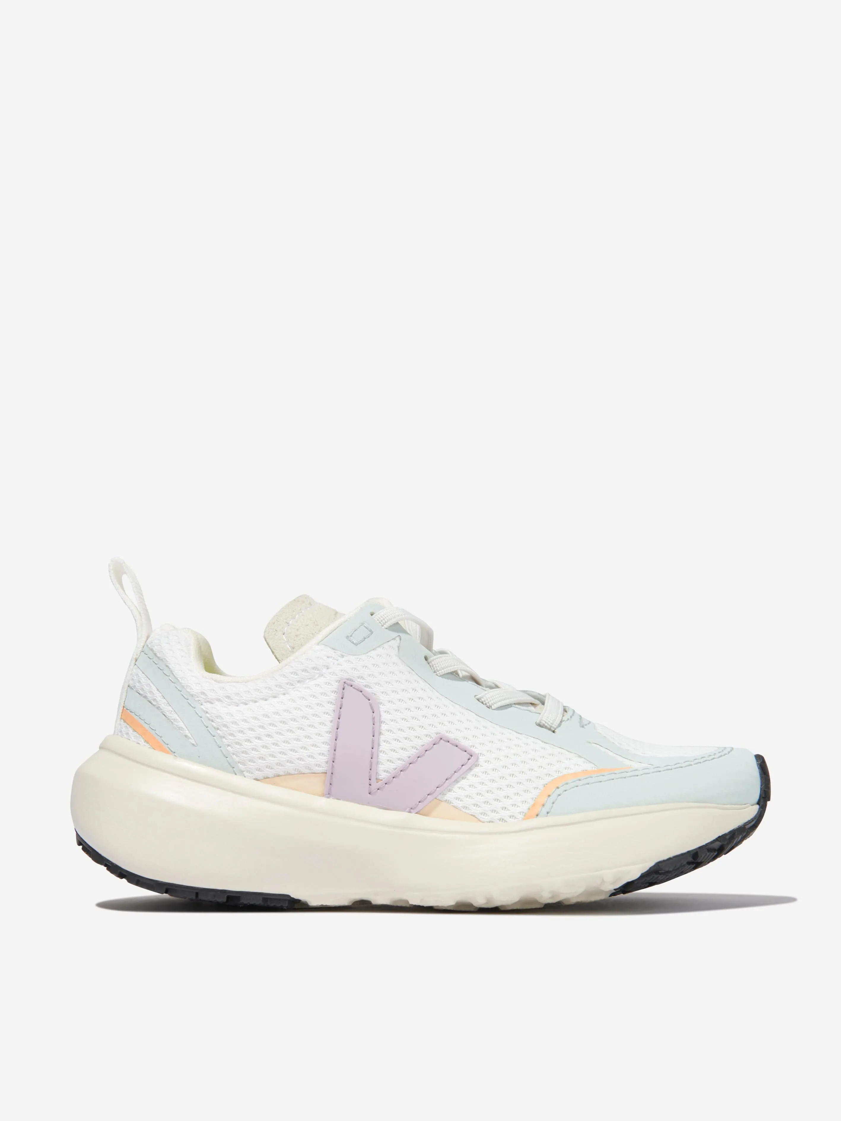 Veja Girls Small Canary Light Lace Up Trainers in Multicolour