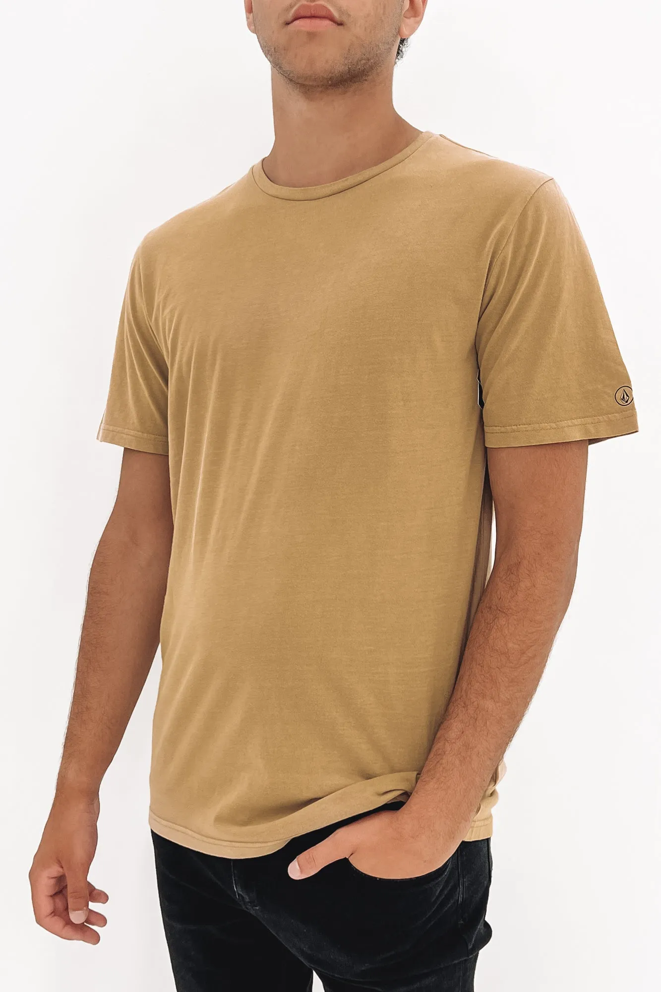 Wash Solid Short Sleeve Tee Gravel