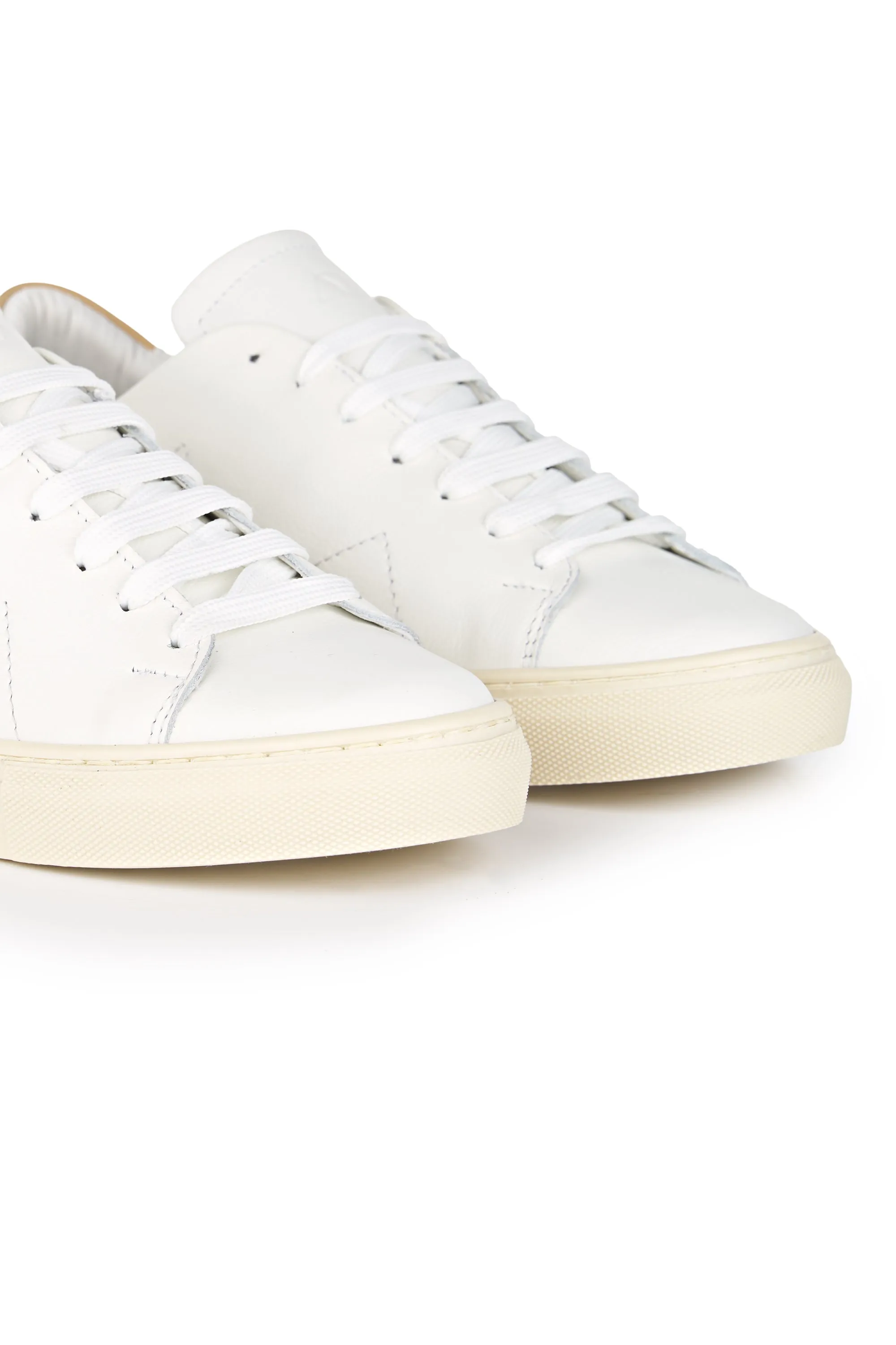 White Calf Leather Sneakers