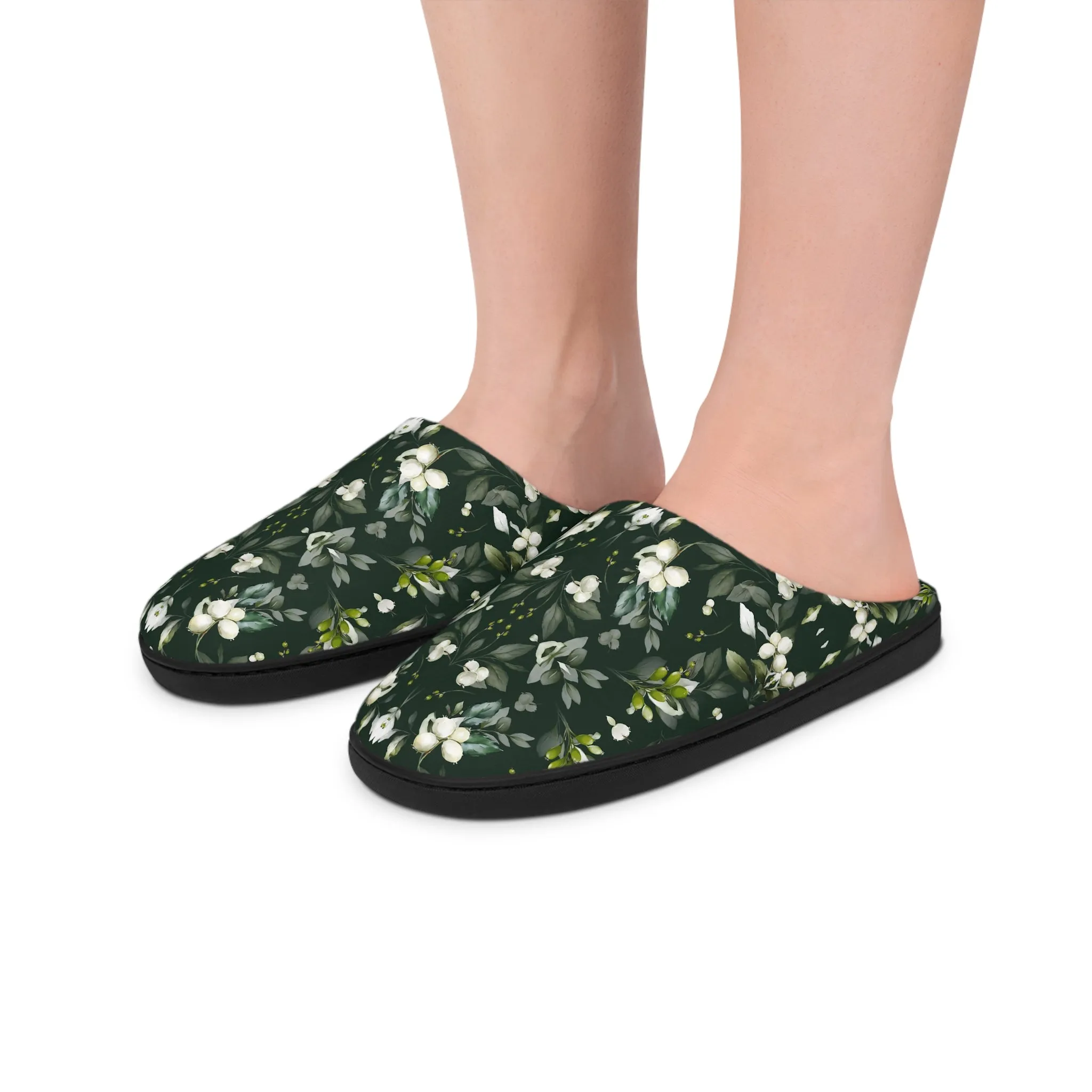 Women's Indoor Slippers - Christmas Mistletoe Botanicals Collection (Kaleidoscope)